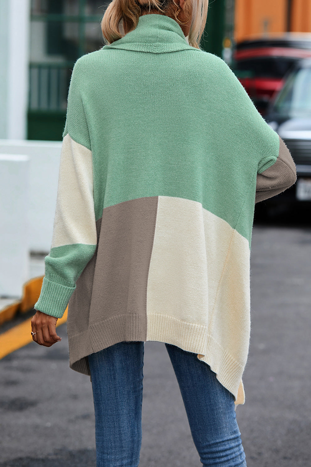 Color Block Long Sleeve Cardigan-Angel Casuals