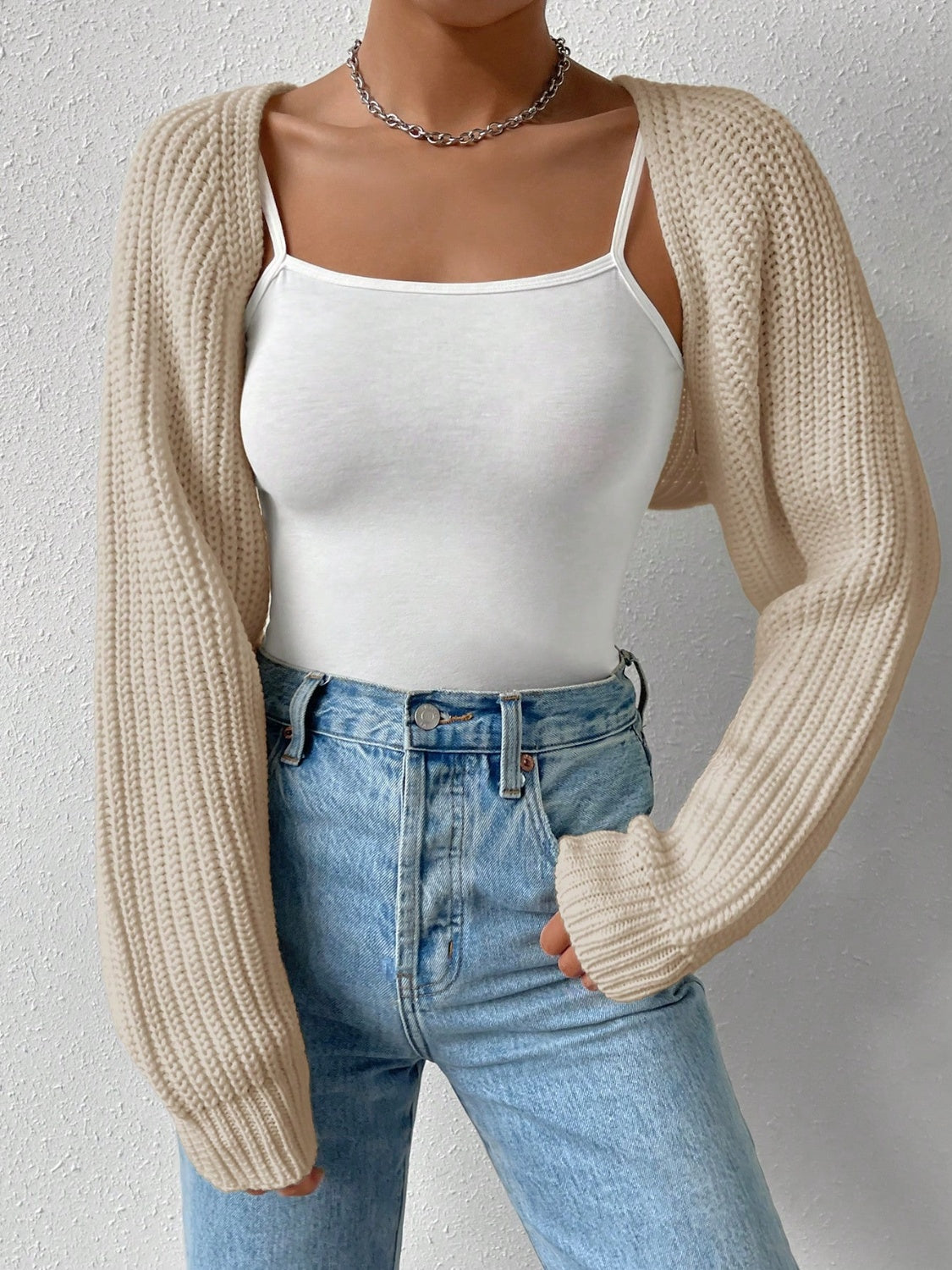 Honey Open Front Long Sleeve Cropped Cardigan-Angel Casuals