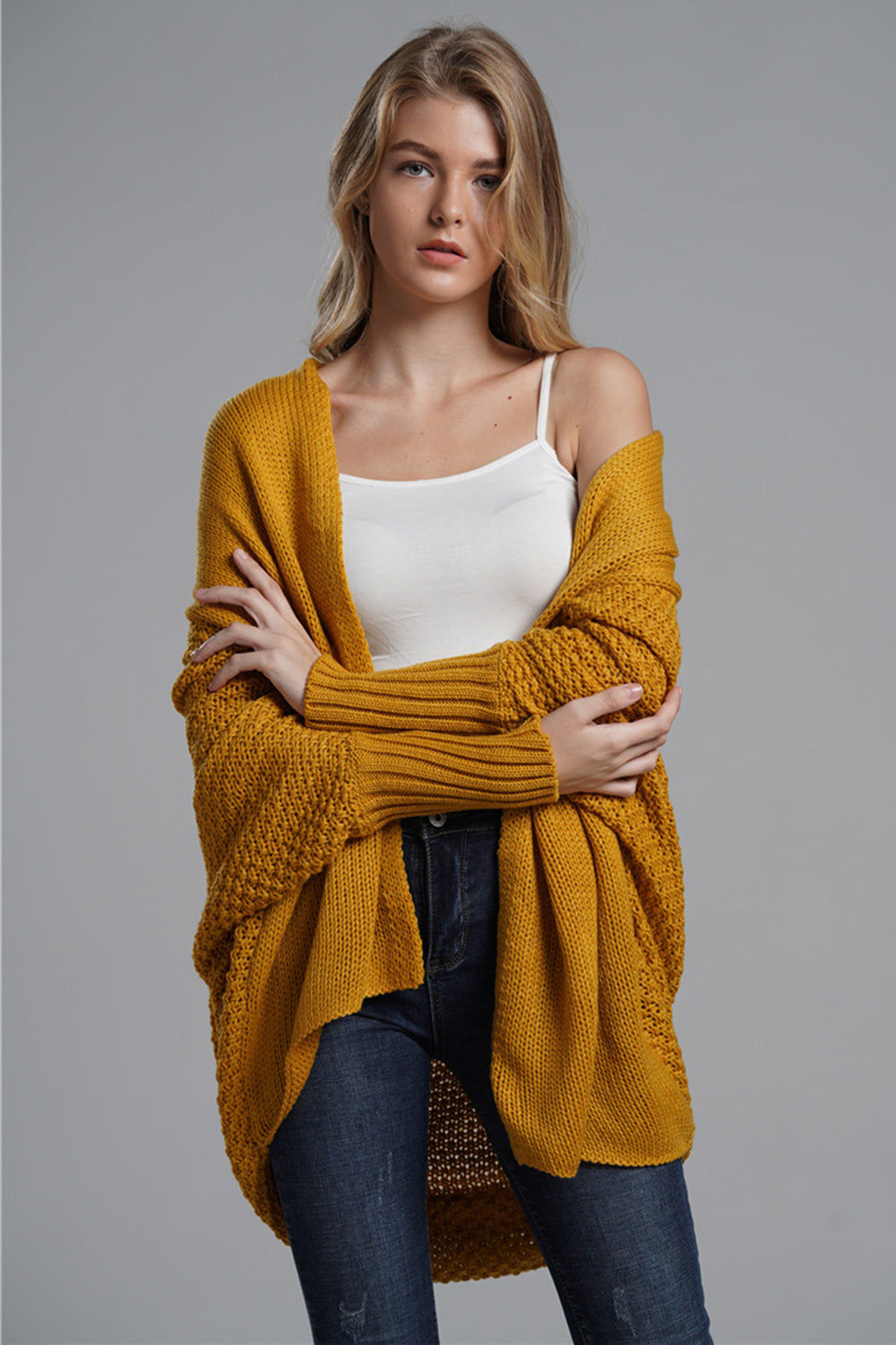 Open Front Batwing Sleeve Cardigan-Angel Casuals