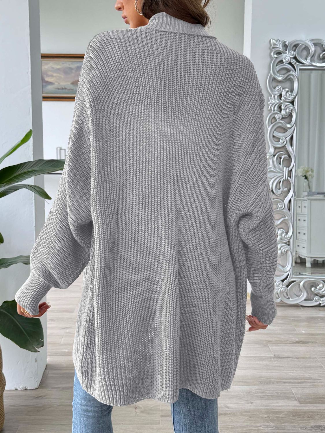 Open Front Long Sleeve Cardigan-Angel Casuals