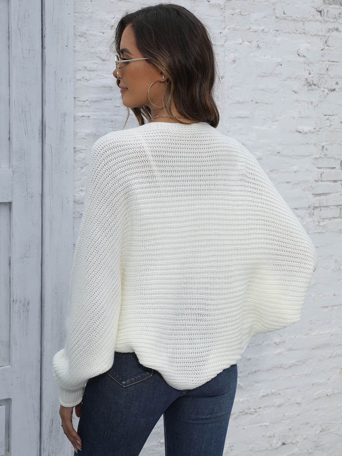 Bat Sleeve Open Front Short Cardigan-Angel Casuals