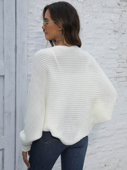 Bat Sleeve Open Front Short Cardigan-Angel Casuals