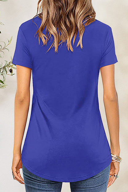 Crisscross Short Sleeve T-Shirt-Angel Casuals