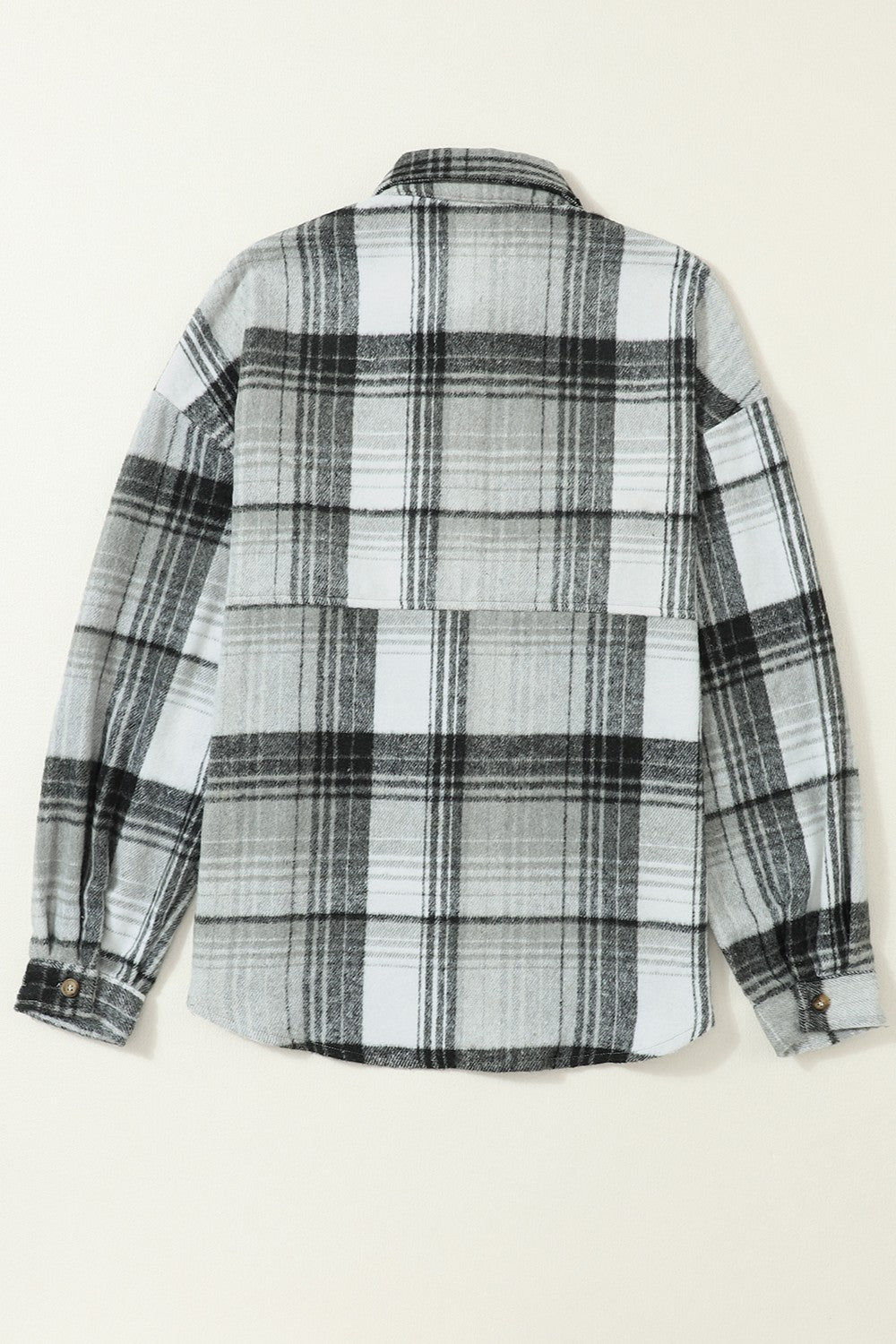 Double Take Plaid Dropped Shoulder Shacket-Angel Casuals