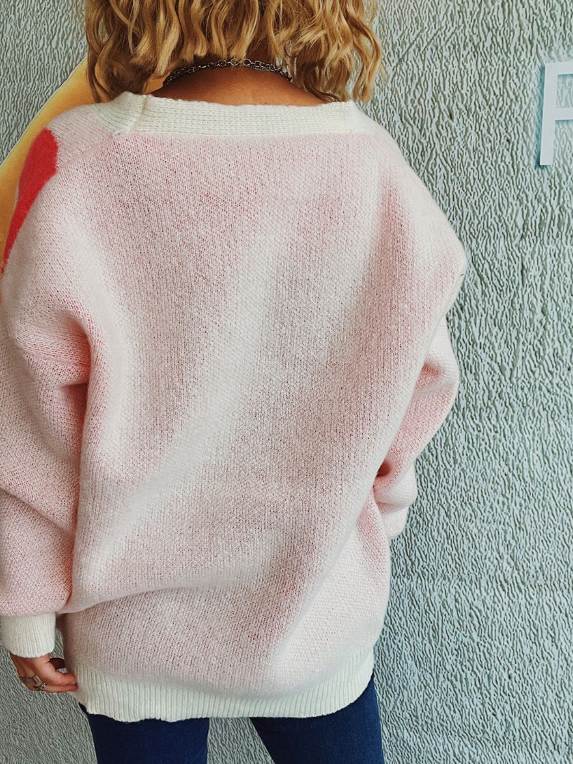 Flower Button Down V-Neck Long Sleeve Cardigan-Angel Casuals