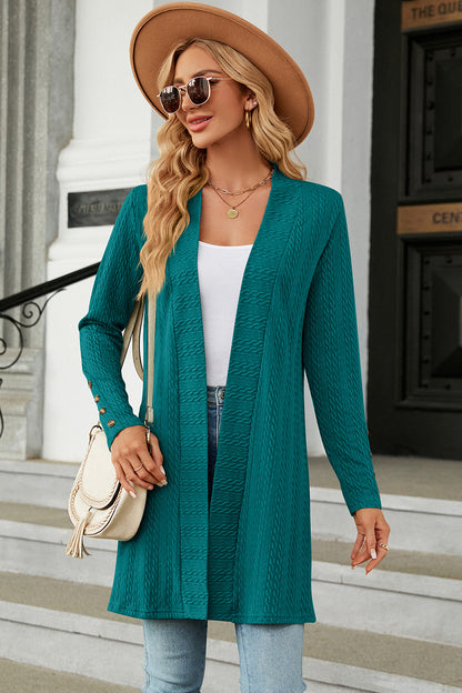 Open Front Long Sleeve Cardigan-Angel Casuals