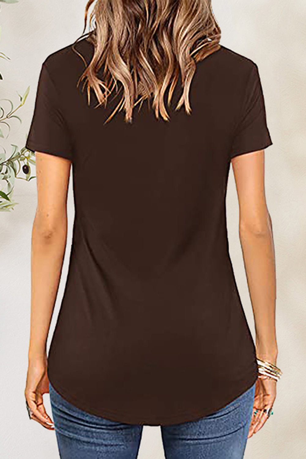 Crisscross Short Sleeve T-Shirt-Angel Casuals