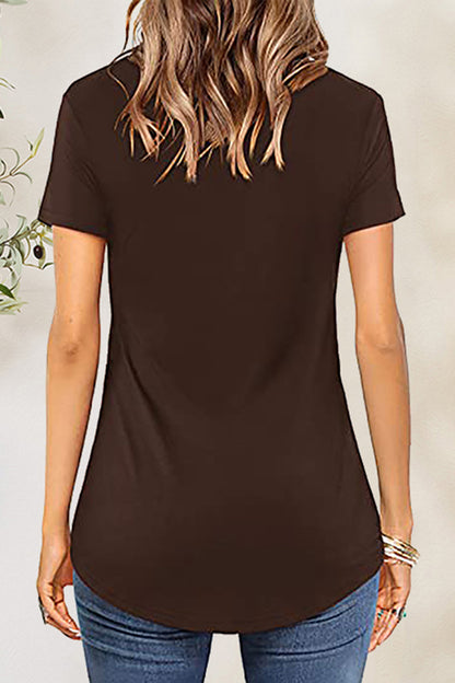 Crisscross Short Sleeve T-Shirt-Angel Casuals