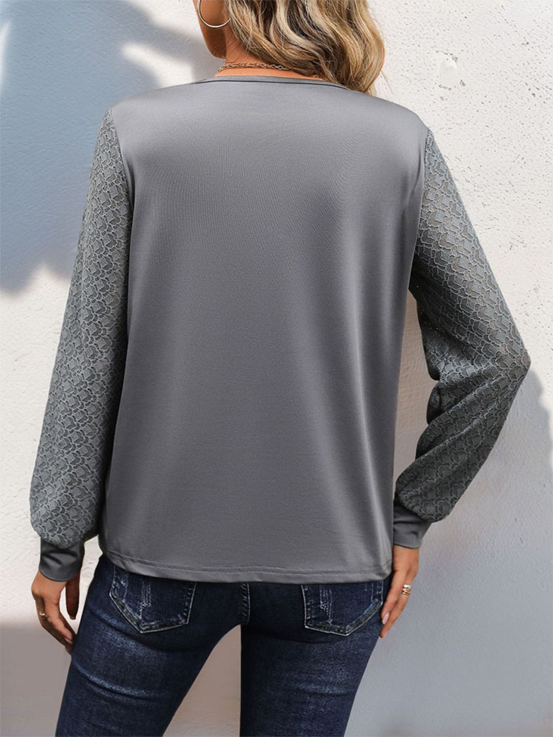 Perfee V-Neck Long Sleeve Top-Angel Casuals
