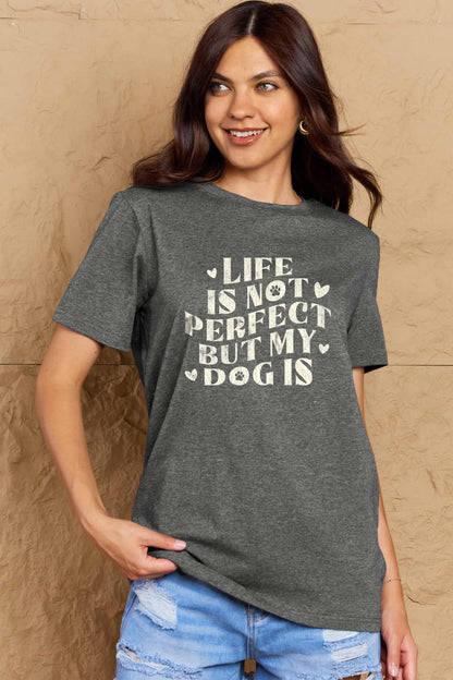 Simply Love Full Size Dog Slogan Graphic Cotton T-Shirt-Angel Casuals