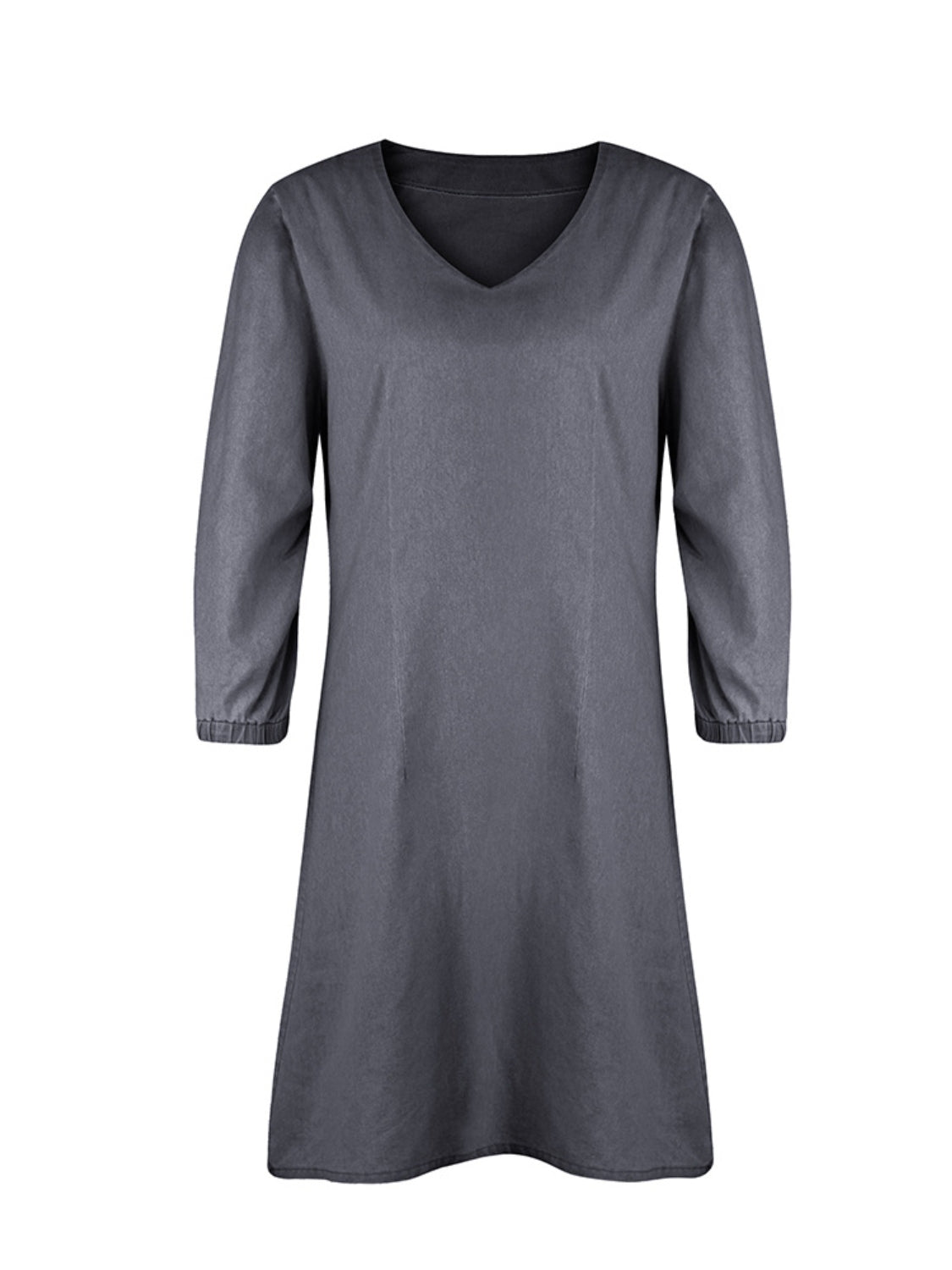 Full Size V-Neck Half Sleeve Dress-Angel Casuals