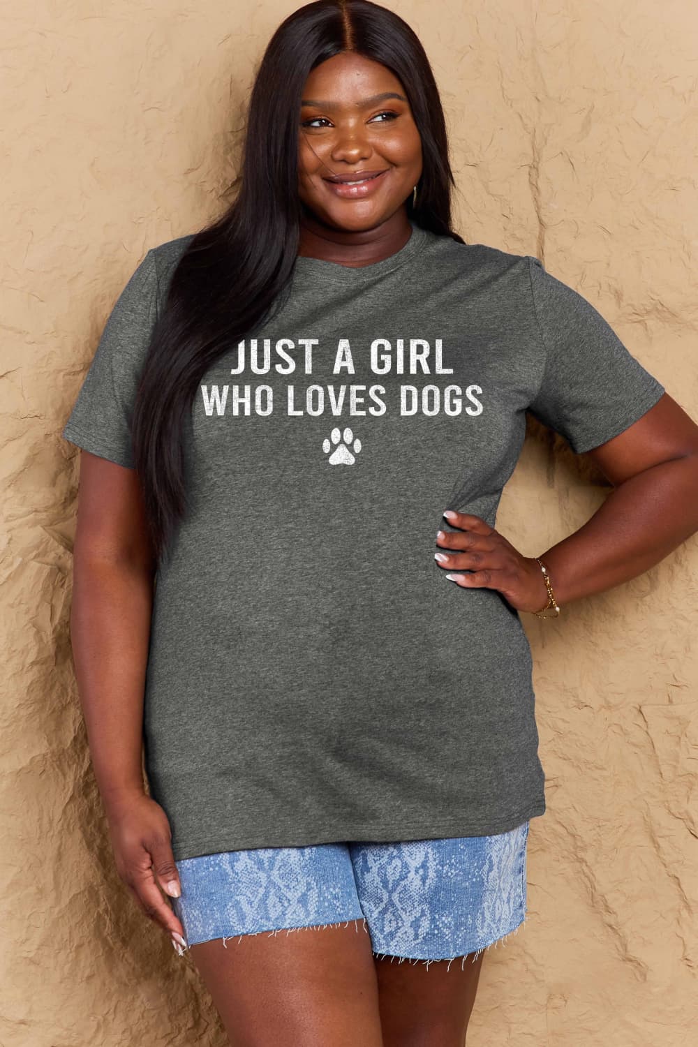 Simply Love Full Size Dog Paw Graphic Cotton T-Shirt-Angel Casuals