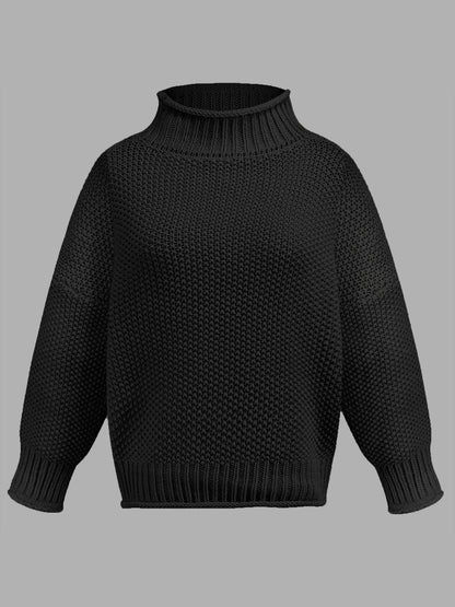 Turtleneck Long Sleeve Sweater-Angel Casuals