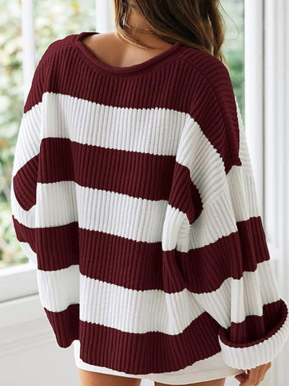 Round Neck Long Sleeve Sweater-Angel Casuals