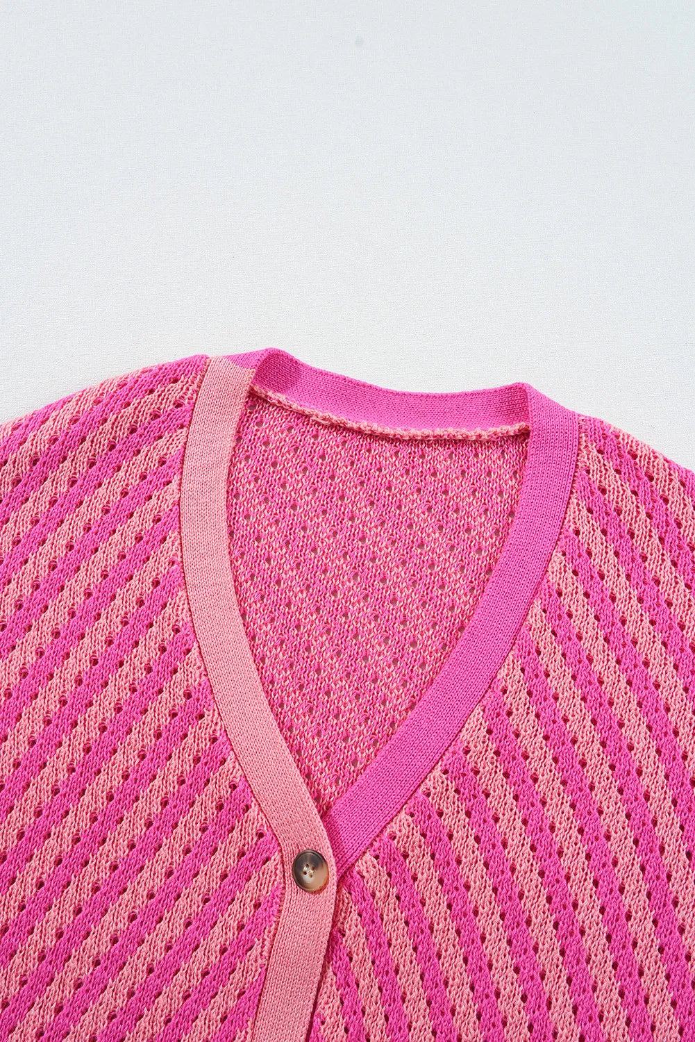 Striped V-Neck Button Up Cardigan-Angel Casuals