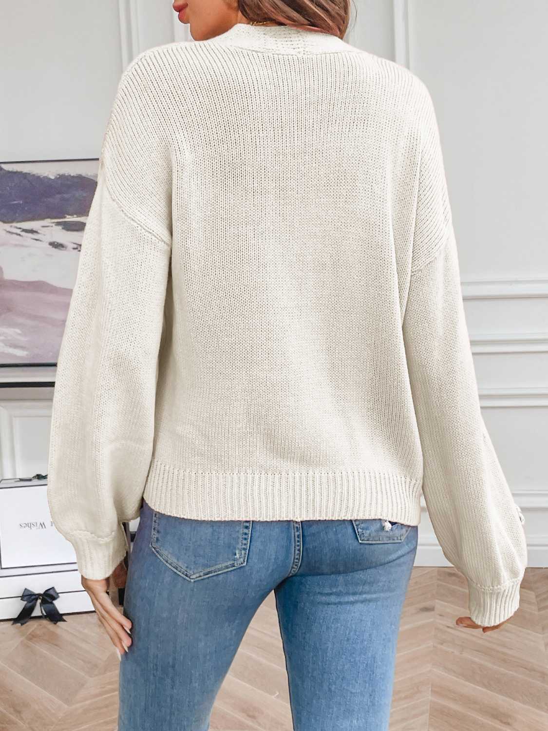 Floral Long Sleeve Open Front Cardigan-Angel Casuals