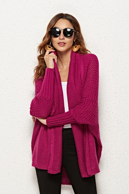 Open Front Dolman Sleeve Longline Cardigan-Angel Casuals