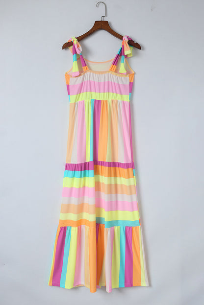 Striped Sleeveless Maxi Dress-Angel Casuals