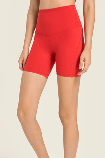 Seamless High-Rise Wide Waistband Biker Shorts-Angel Casuals