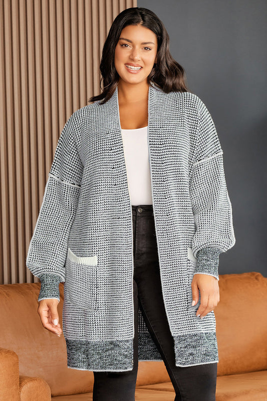 Plus Size Open Front Longline Cardigan-Angel Casuals