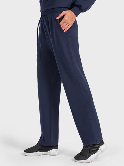 Drawstring Pocketed Sport Pants-Angel Casuals