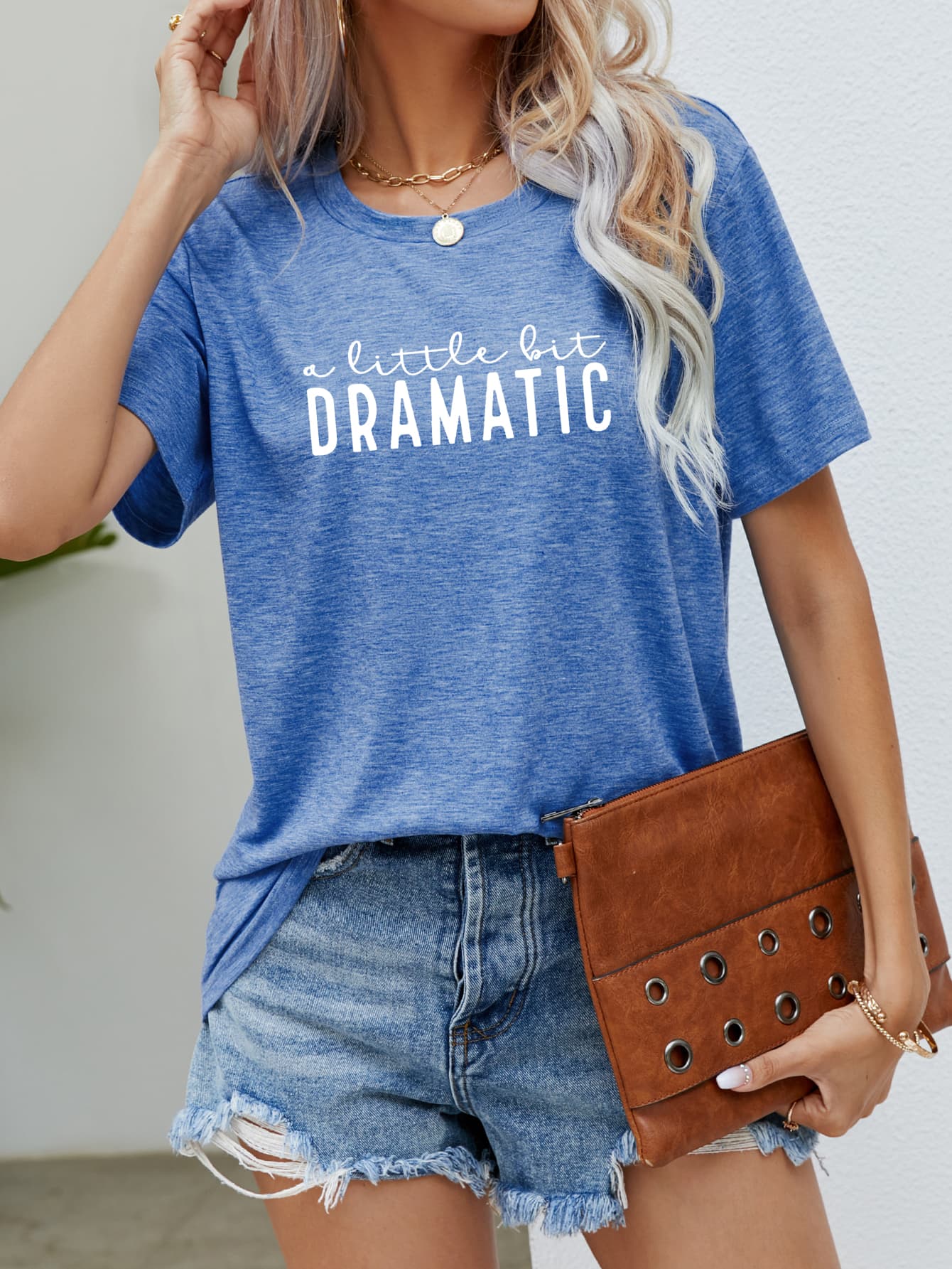 A LITTLE BIT DRAMATIC Graphic Tee-Angel Casuals