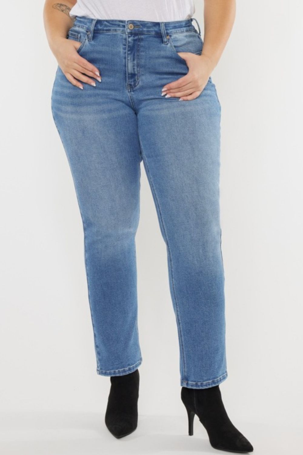 Kancan Full Size Cat's Whiskers High Waist Jeans-Angel Casuals