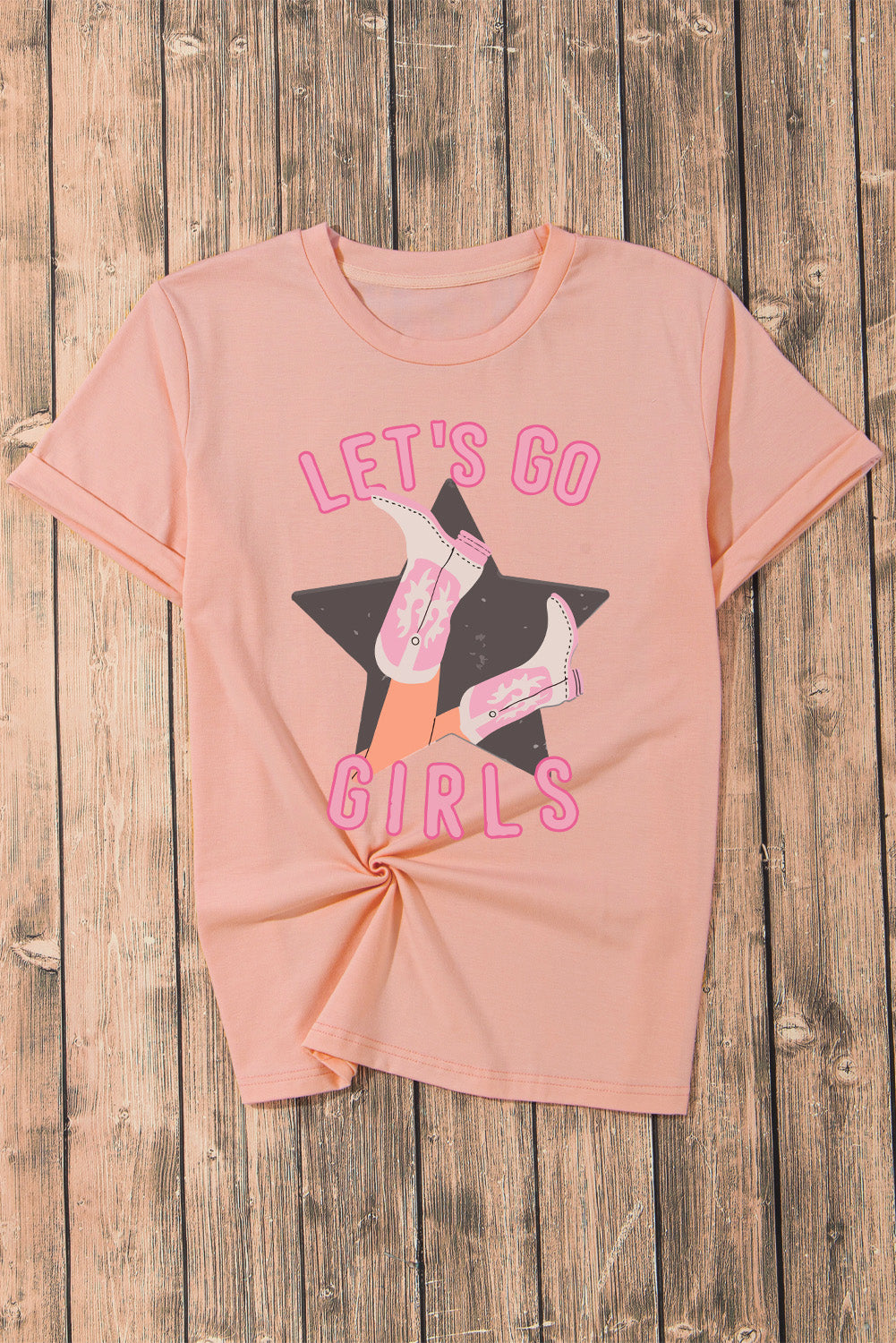 Graphic Round Neck Short Sleeve T-Shirt-Angel Casuals