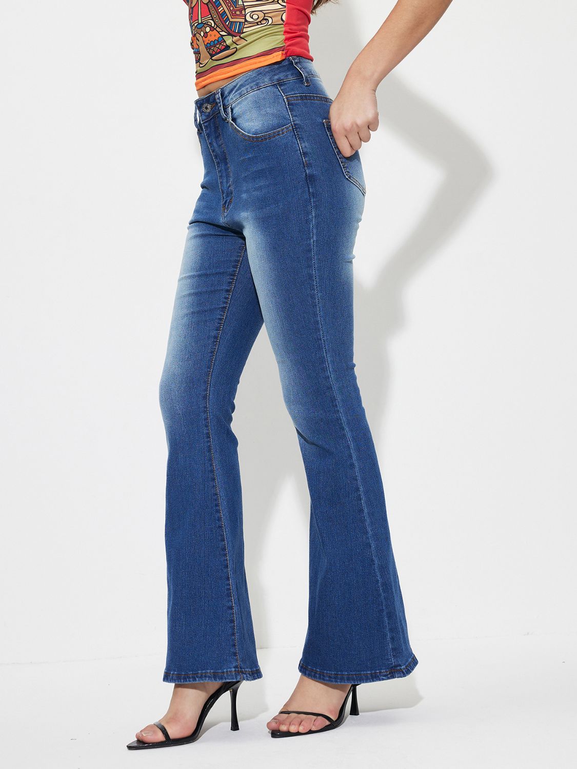 Mid-Rise Waist Bootcut Jeans-Angel Casuals