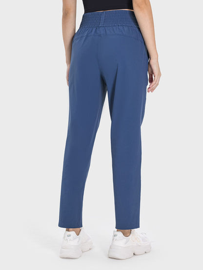 Pocketed High Waist Active Pants-Angel Casuals