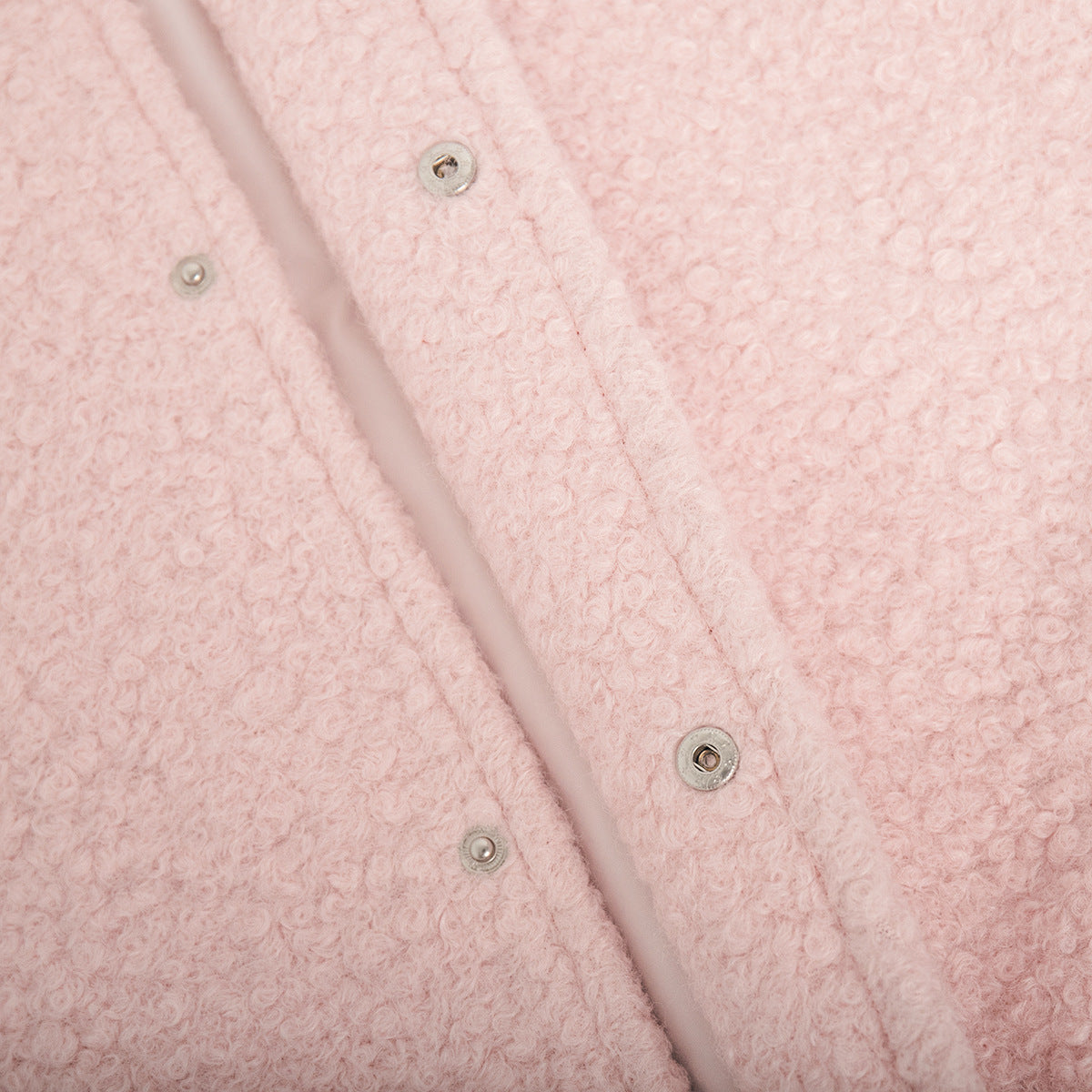 Double Take Plush Mock Neck Snap Down Jacket with Pockets-Angel Casuals