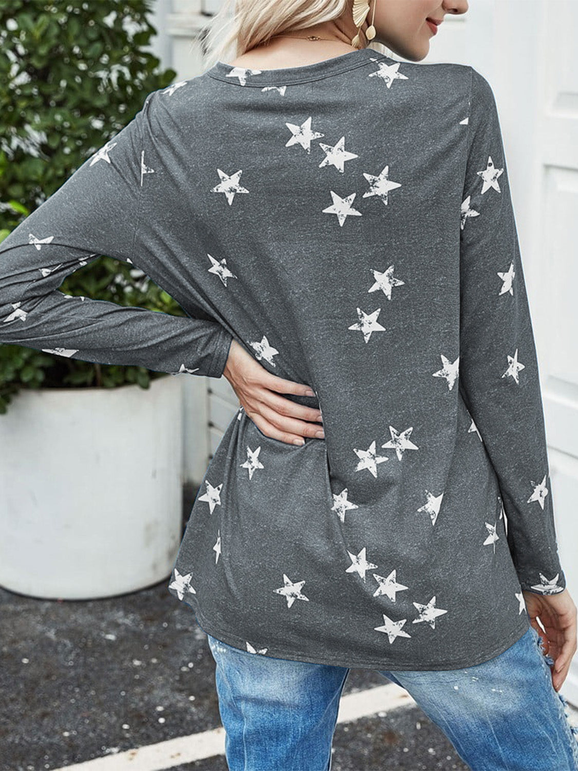 Cutout Round Neck Long Sleeve T-Shirt-Angel Casuals