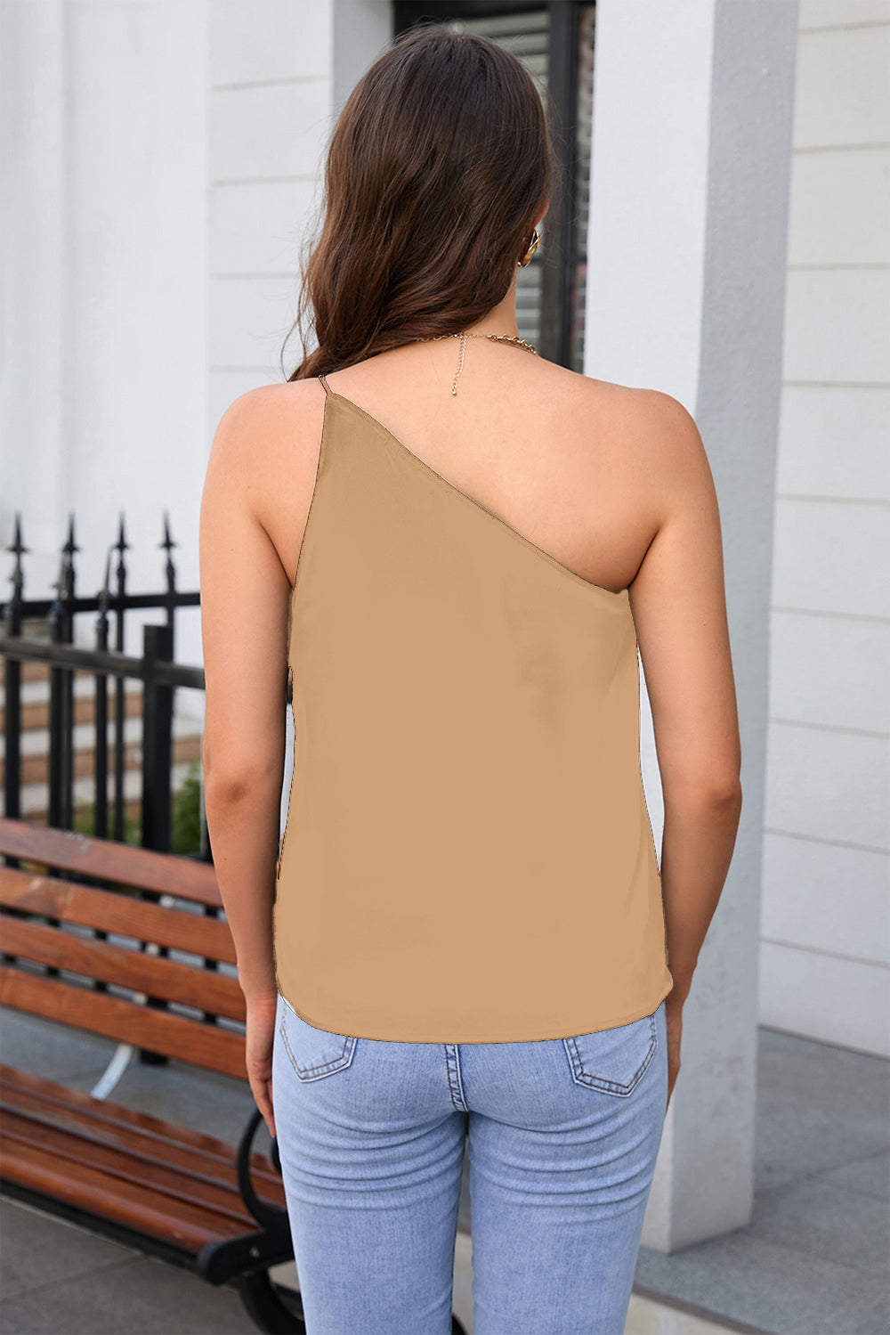 One Shoulder Sleeveless Top-Angel Casuals