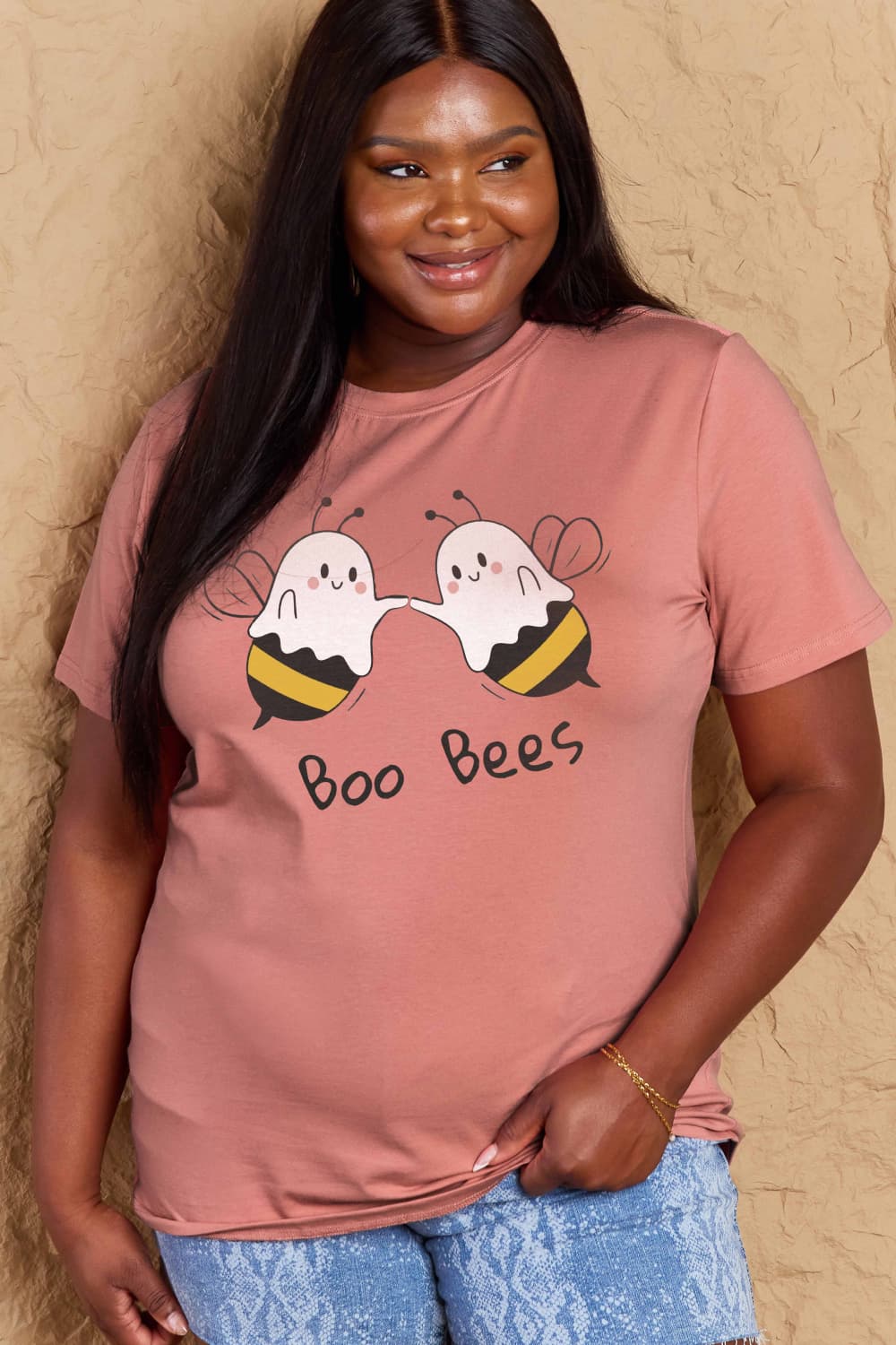 Simply Love Full Size BOO BEES Graphic Cotton T-Shirt-Angel Casuals