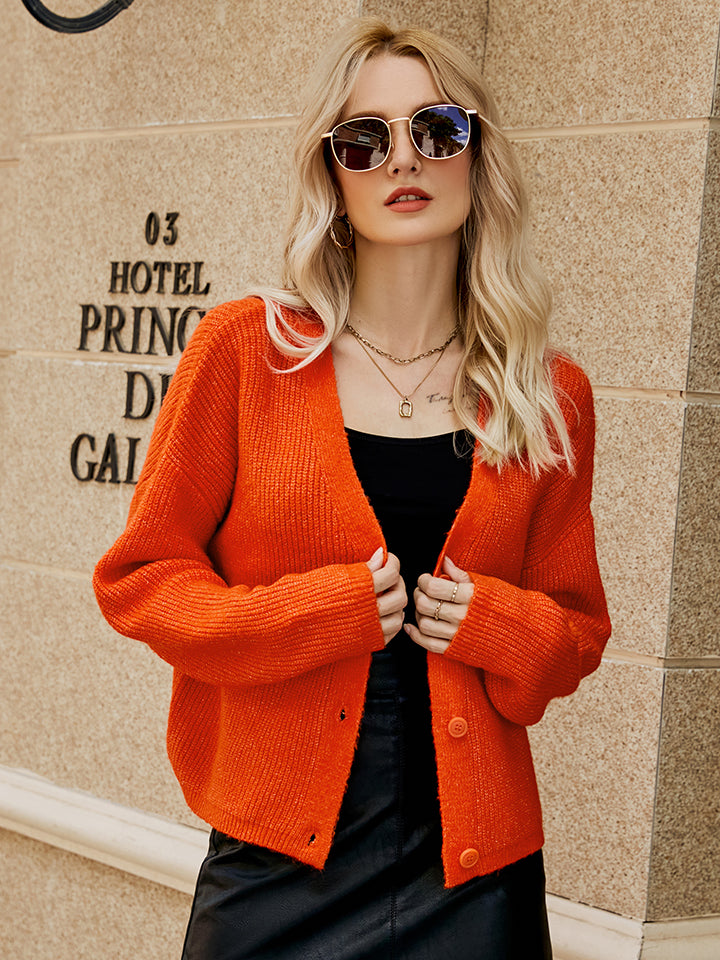 Dropped Shoulder Button Up Cardigan-Angel Casuals