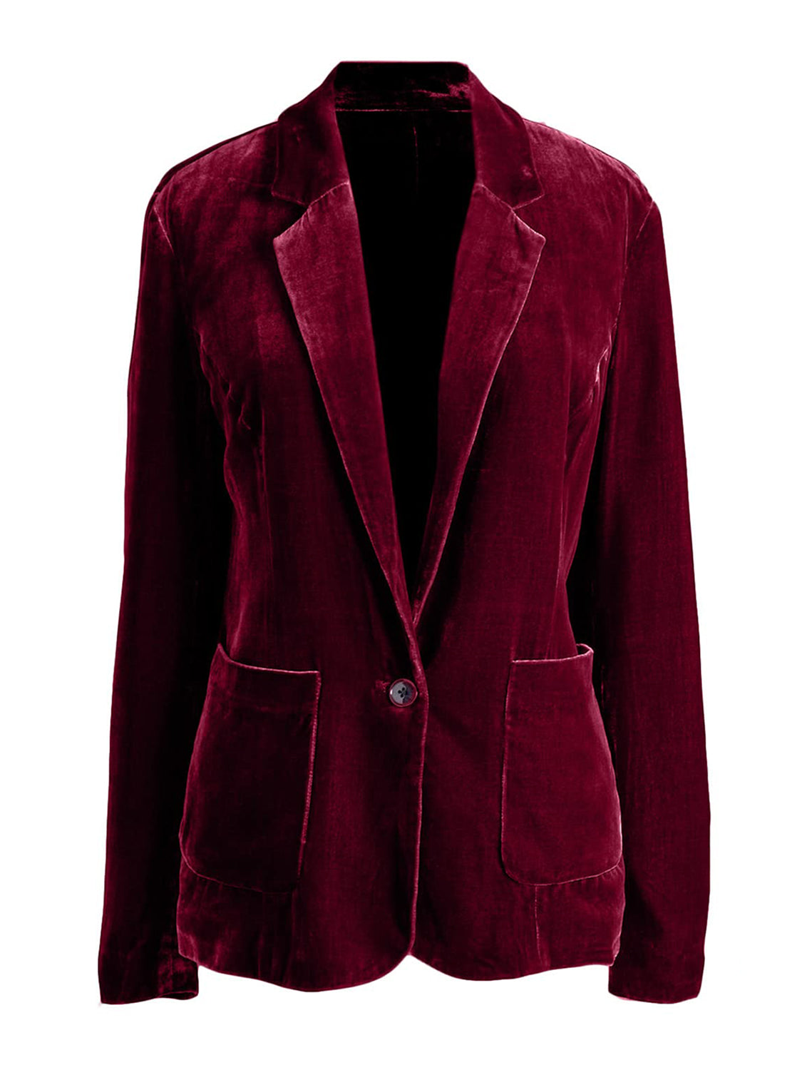 Pocketed Button Up Lapel Collar Blazer-Angel Casuals