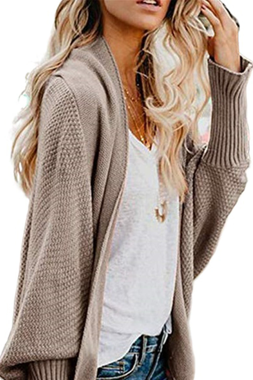 Open Front Dolman Sleeve Longline Cardigan-Angel Casuals