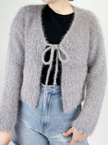 Tied Open Front Dropped Shoulder Cardigan-Angel Casuals