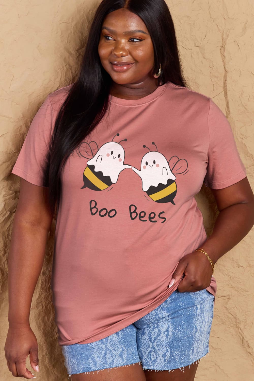 Simply Love Full Size BOO BEES Graphic Cotton T-Shirt-Angel Casuals