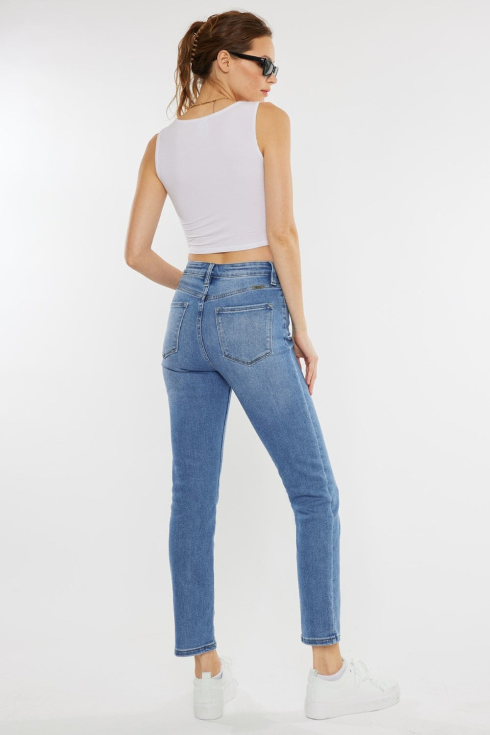 Kancan Full Size Cat's Whiskers High Waist Jeans-Angel Casuals