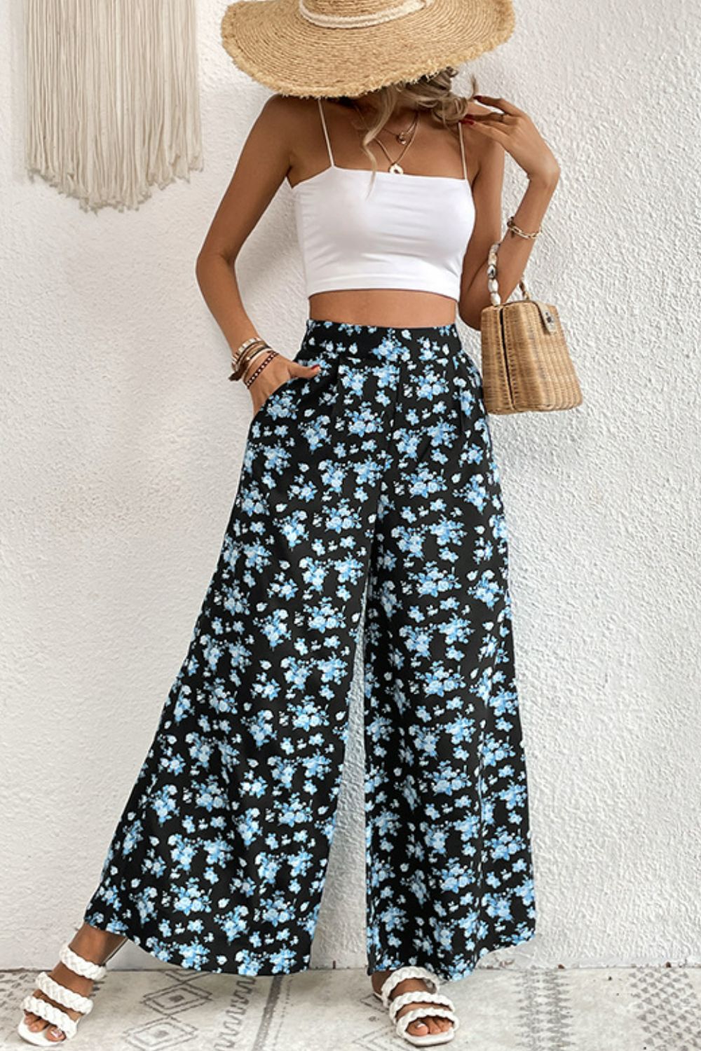 Floral Pocket Culottes-Angel Casuals