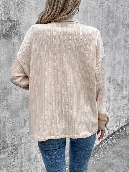 Pocketed Button Up Dropped Shoulder Jacket-Angel Casuals