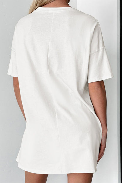 Boots Round Neck Half Sleeve Oversize T-Shirt-Angel Casuals