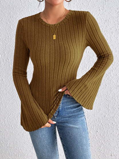 Honey Round Neck Flare Sleeve T-Shirt-Angel Casuals
