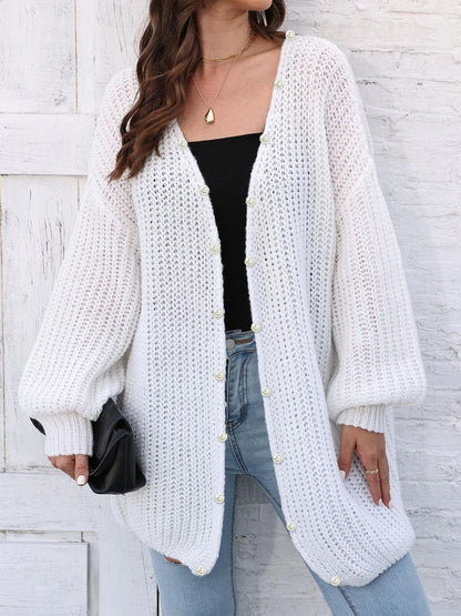 Open Front Long Sleeve Cardigan-Angel Casuals