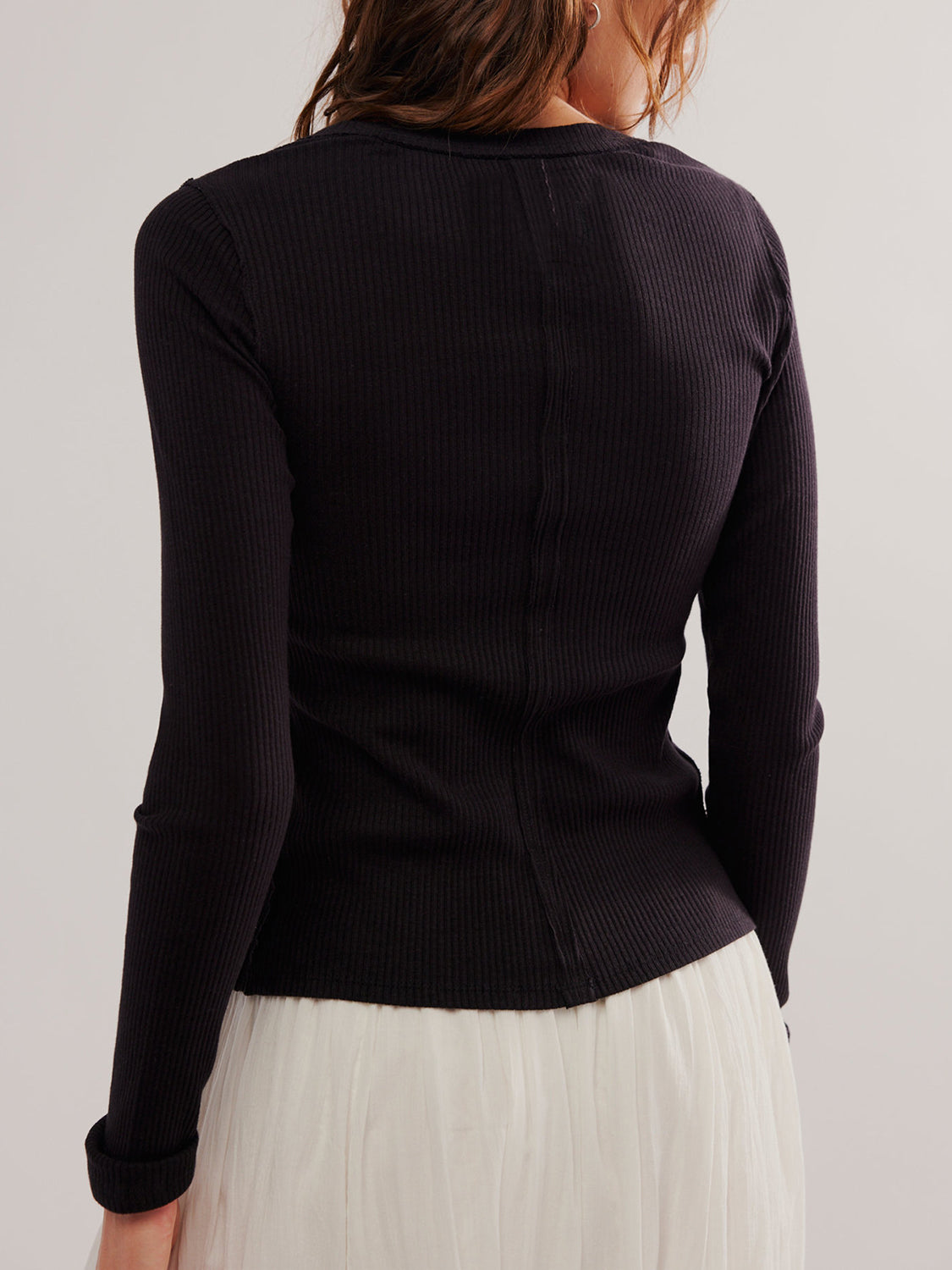 Button Up Round Neck Long Sleeve Cardigan-Angel Casuals