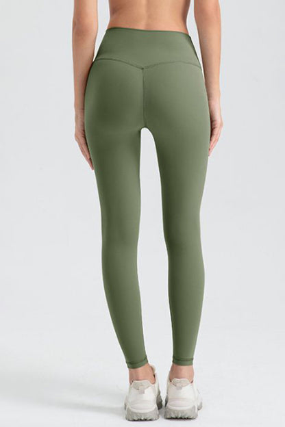 Wide Waistband Sport Leggings-Angel Casuals