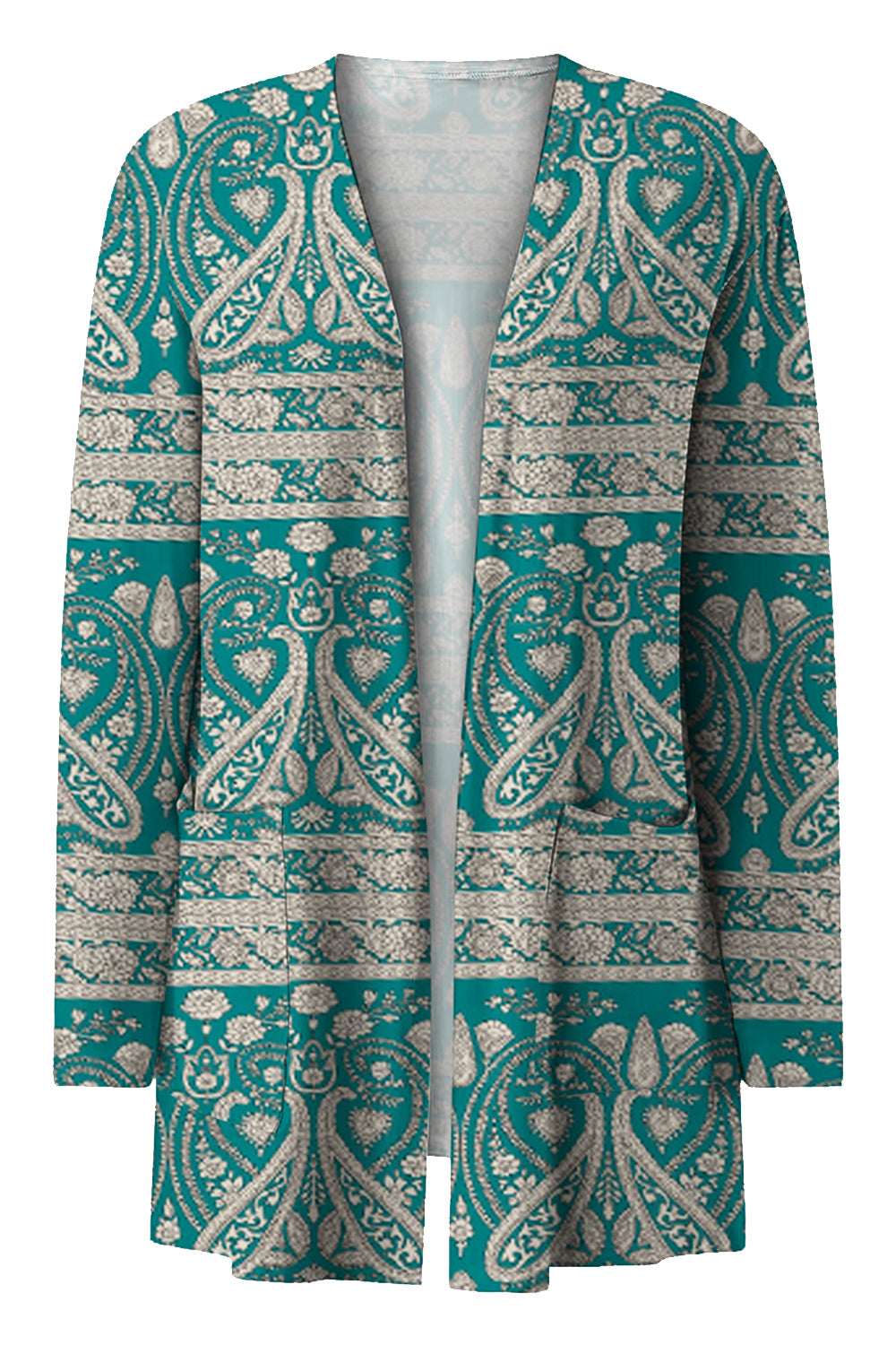 Printed Long Sleeve Cardigan-Angel Casuals