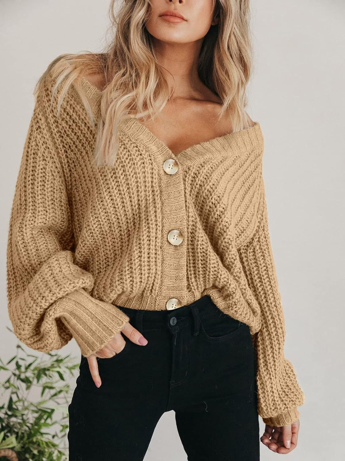 Button Up Long Sleeve Cardigan-Angel Casuals