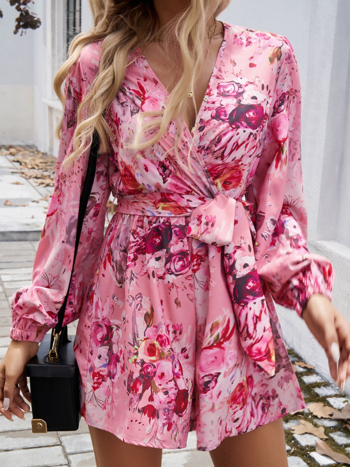 Devine Tied Surplice Long Sleeve Romper-Angel Casuals